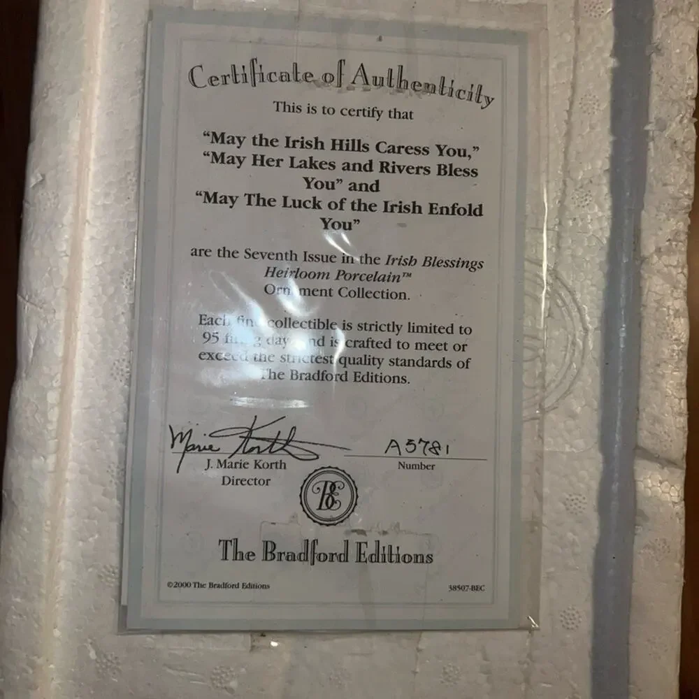 Bradford Edition Irish Blessing Heirloom Porcelain Ornaments